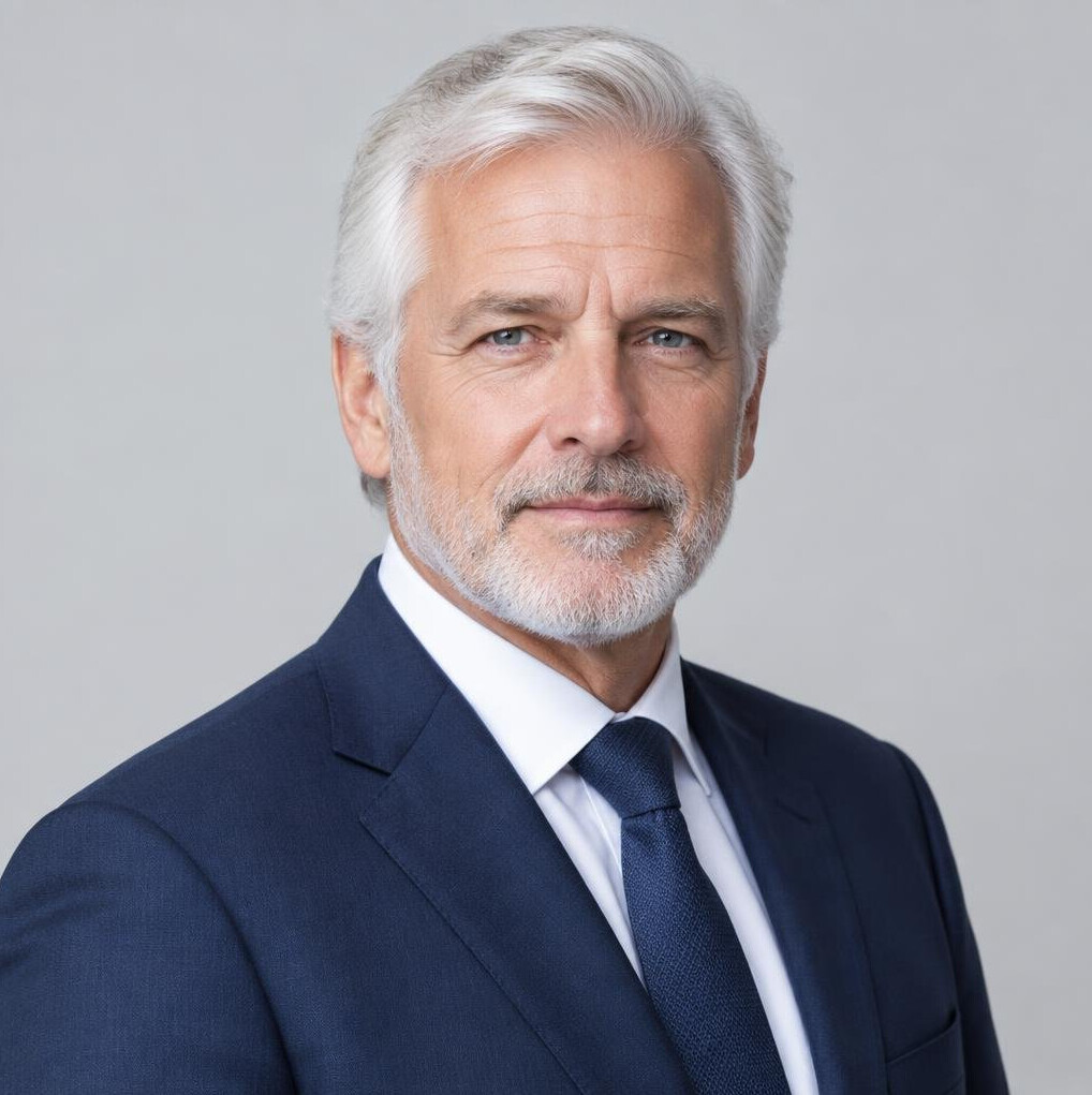 Studio portrait of a senior European businessman in his 60s