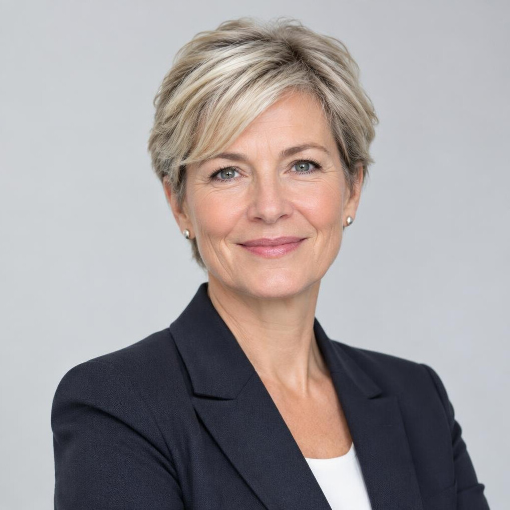 Studio portrait of a Belgian businesswoman in her 50s